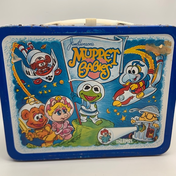 Vintage Jim Henson's Muppet Babies Retro Metal Lunch Box with Thermos 1985 - Picture 2 of 16